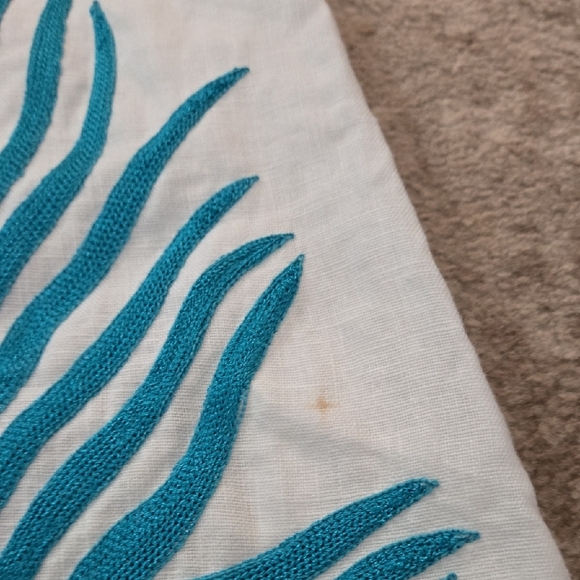 Karen Kane Size Medium 100% Linen Acetate Leaf Embroidery Shift Dress - Picture 5 of 9